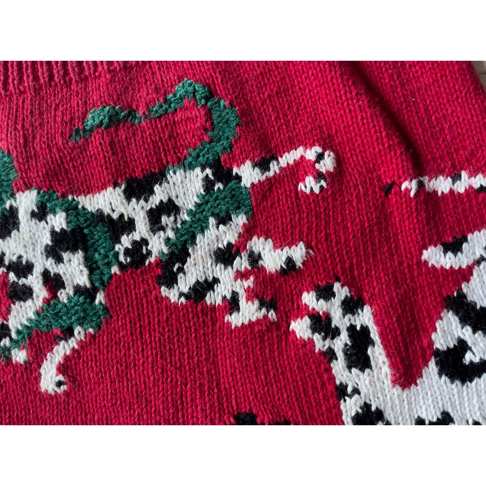 vtg‎ Talbot's red dog Dalmatian hand knit sweater size S - Picture 3 of 5